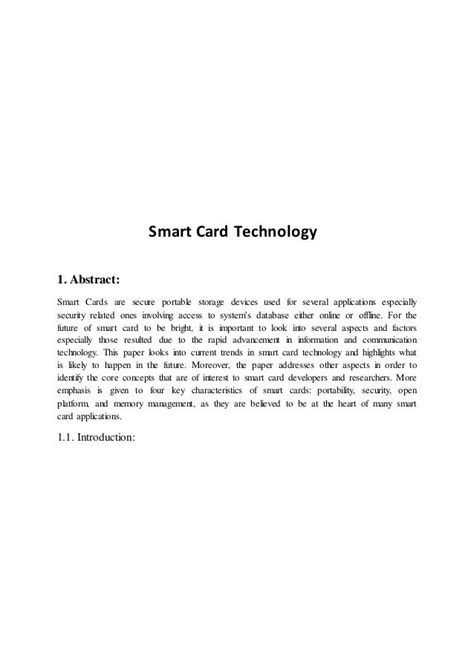 smart card abstract ppt|Smart card .